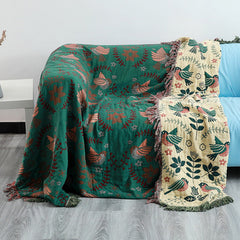Boho Breathable Flower Bird Reversible Quilt